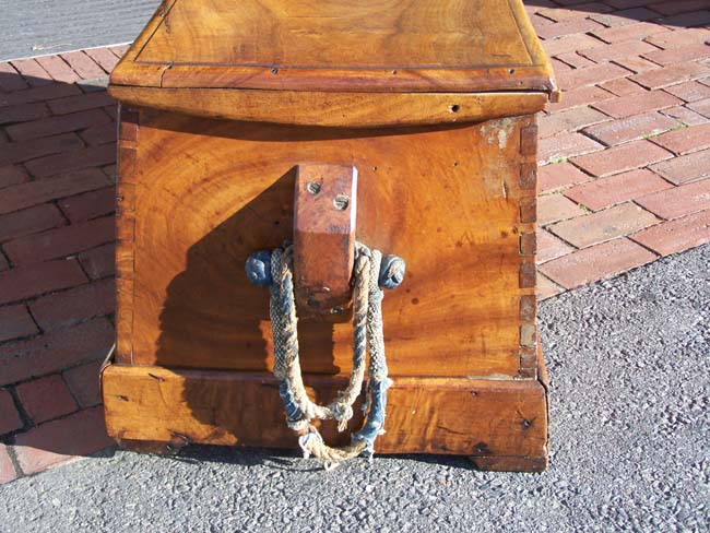 A rare early 19th century Camphorwood Seamen's Chest retaining its' original canvas protective cover